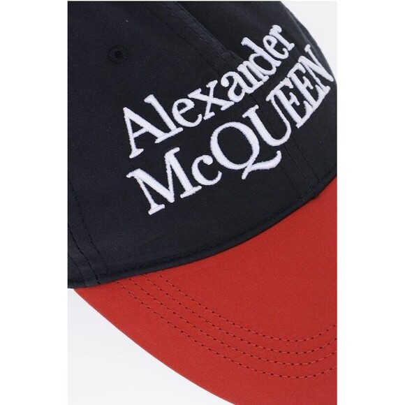 ALEXANDER MCQUEEN Baseball Cap Hat Large Navy Red Panel Stacked Logo $490 - Picture 2 of 7